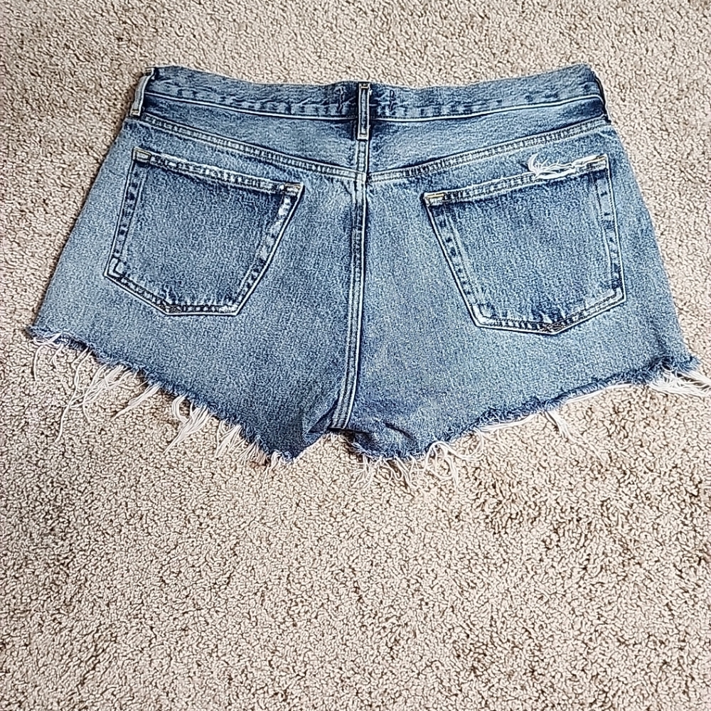 AGOLDE PARKER GRUDGE VINTAGE CUT OFF DENIM SHORTS Sz 32 ORGANIC COTTON - Picture 5 of 12